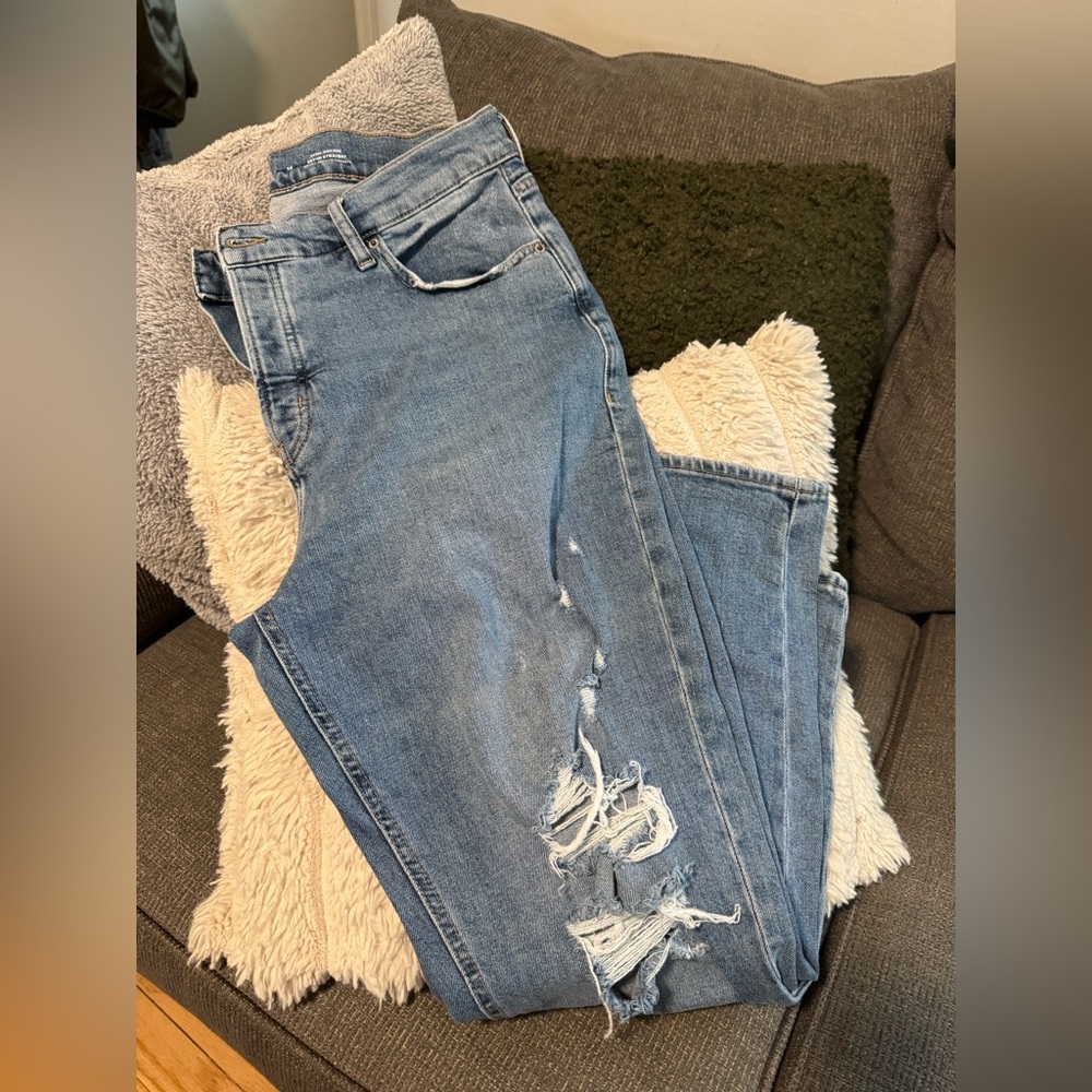 Old Navy Distressed SKY - HI STRAIGHT Extra High Rise